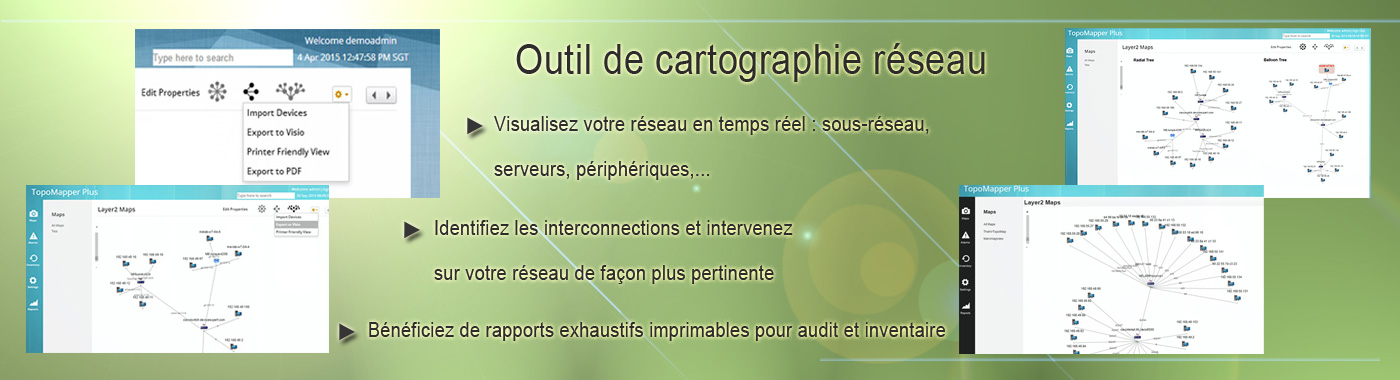 Outil de cartographie réseau, identification interconnexion, serveurs et périphérqiues